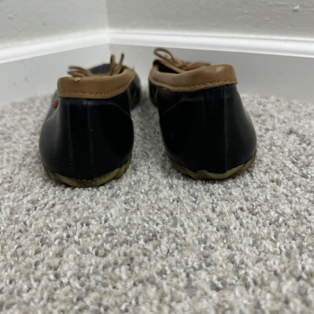 Women's Chooka Sz 6 Duck Skimmer Shoes Black Caramel Rain Loafers Rubber Flats - Picture 4 of 9